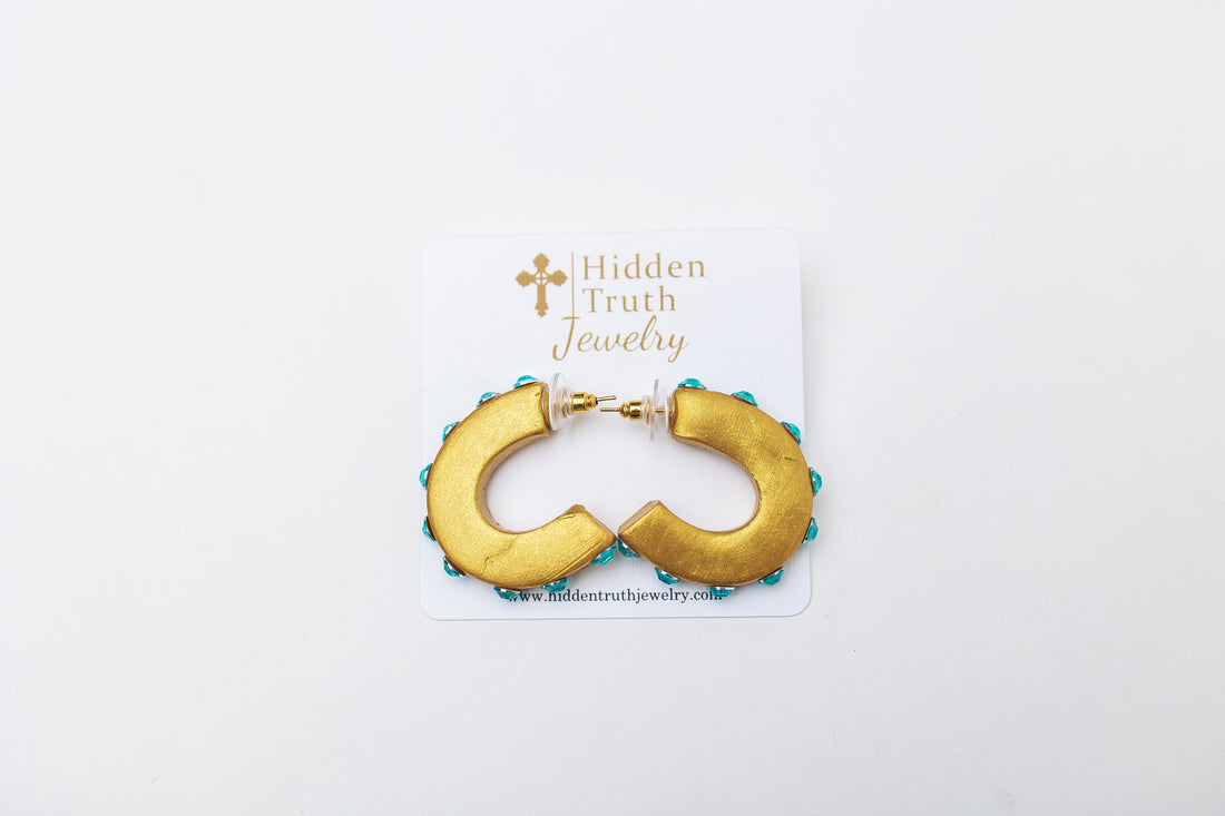 Small Turquoise Hoops