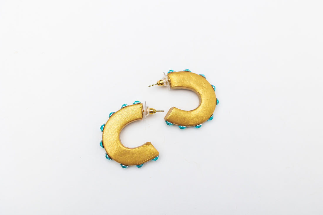 Small Turquoise Hoops