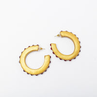 Garnet Studded Hoops