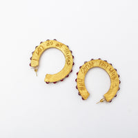 Garnet Studded Hoops