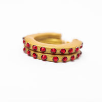Garnet Studded Hoops