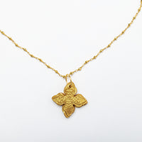 Gold Pyrite Chain with Kait Cross