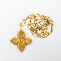 Gold Pyrite Chain with Kait Cross