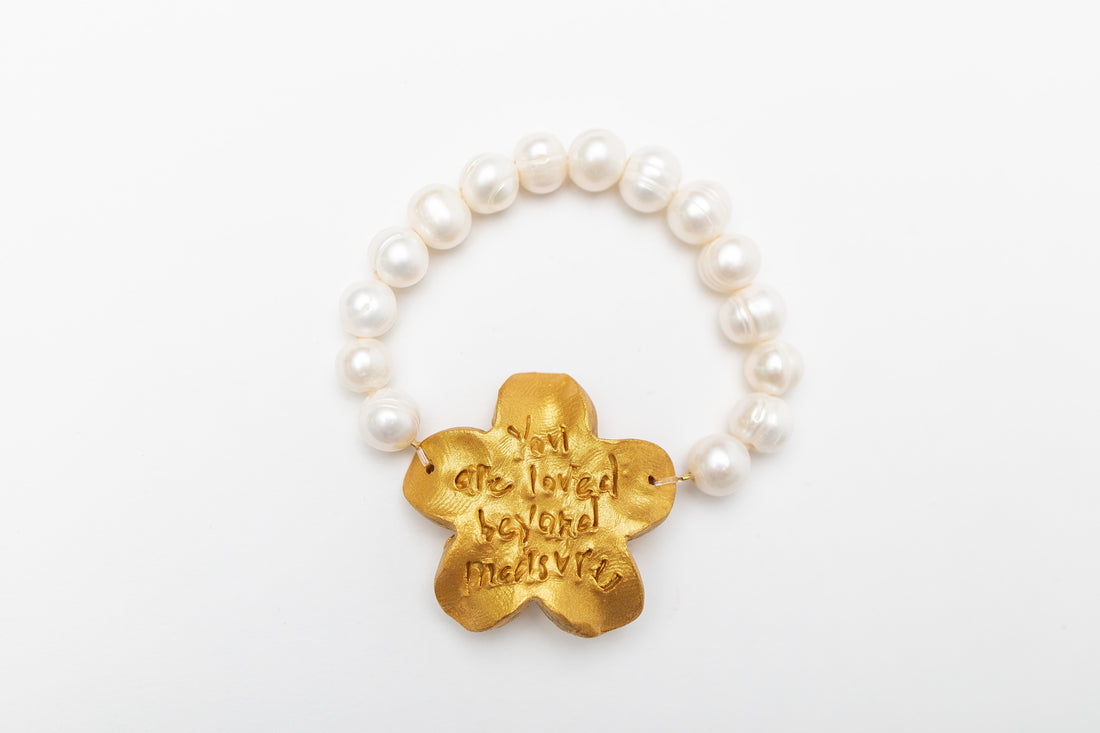 Freshwater Pearls with Gardenia Pearl Blossom Bracelet