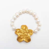 Freshwater Pearls with Gardenia Pearl Blossom Bracelet