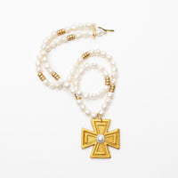 34" Freshwater Pearls with Anna Pearl Cross