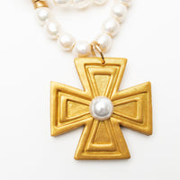 34" Freshwater Pearls with Anna Pearl Cross