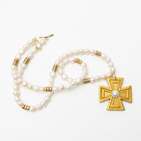 34" Freshwater Pearls with Anna Pearl Cross