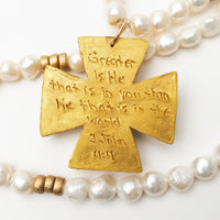 34" Freshwater Pearls with Anna Pearl Cross