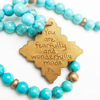 34" Turquoise Jade with Ellie Cross