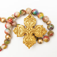 18" Pink Candy Jade with April Cross