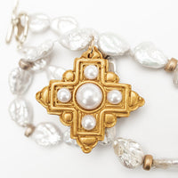 Teardrop Fresh Water Pearls with Ellie Pearl Cross
