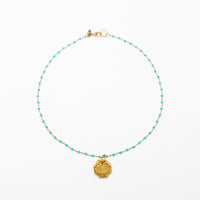 Turquoise Chain with Jerusalem Cross