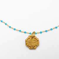 Turquoise Chain with Jerusalem Cross