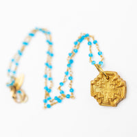 Turquoise Chain with Jerusalem Cross