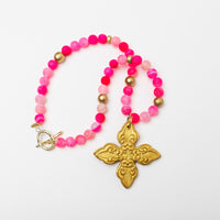 Pink Fire Agate with Kait Cross
