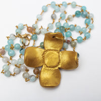 Amazonite Chain with Dogwood Blossom