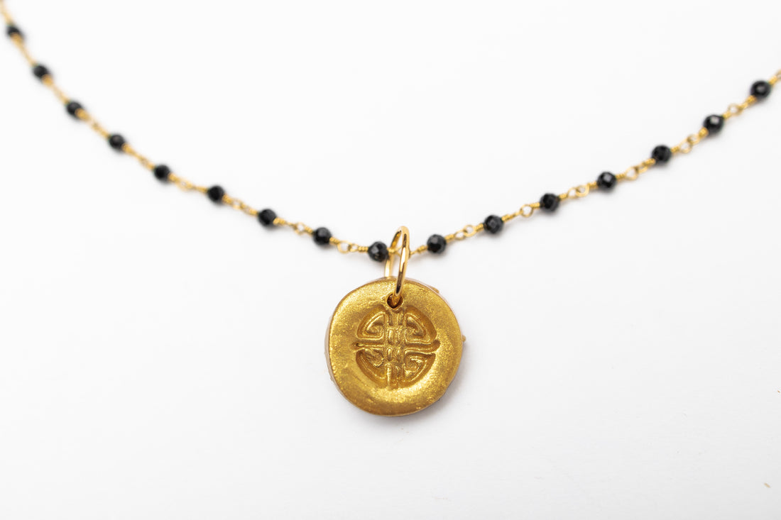 Black Chain with Tiny Deborah Cross