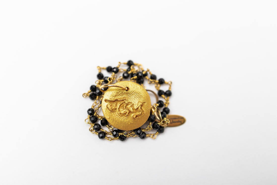 Black Chain with Tiny Deborah Cross