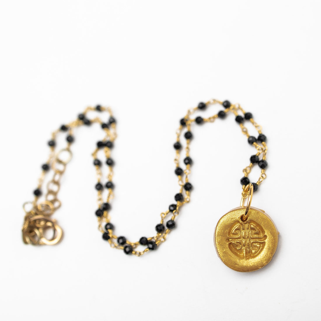 Black Chain with Tiny Deborah Cross