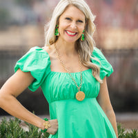 32" Gold Cable Chain with Holly Cross