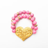 Bright Pink Double Heart Bracelet
