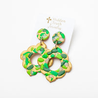 Green Multi Confetti Dangles