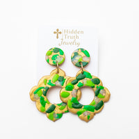 Green Multi Confetti Dangles