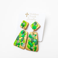 Green Multi Confetti Dangles