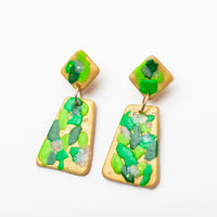 Green Multi Confetti Dangles