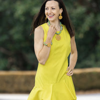 18" Rainforest Green Glass with Ruth Cross
