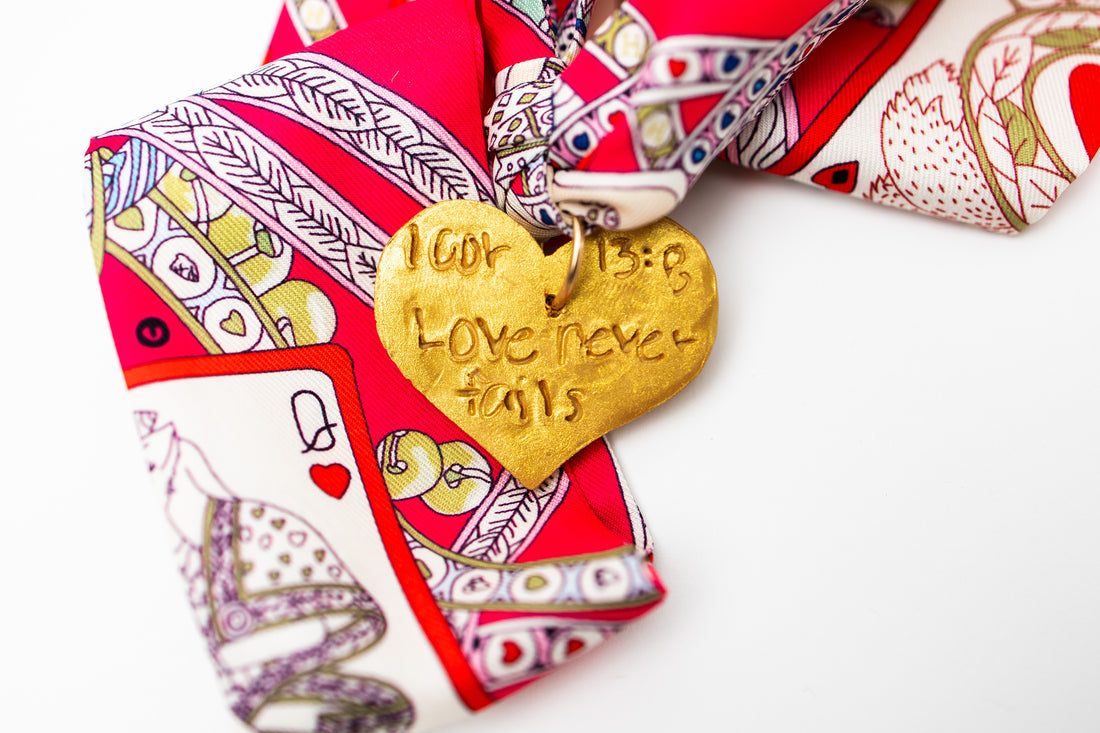 Hot Pink Scarf with Heart