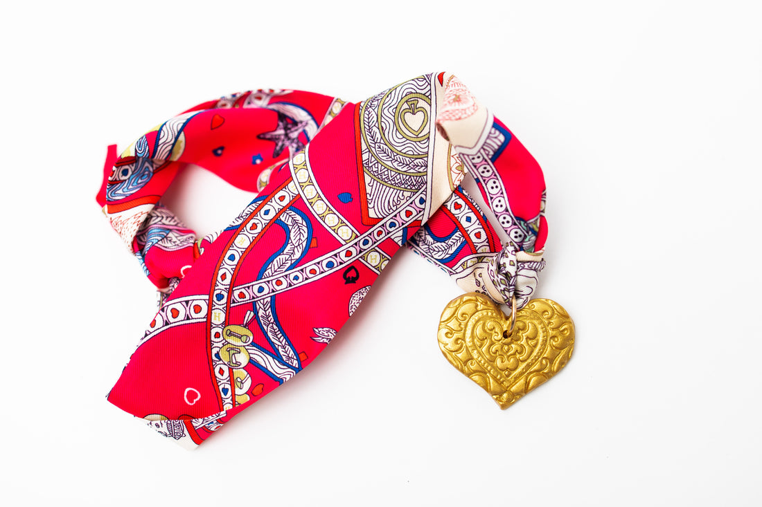 Hot Pink Scarf with Heart