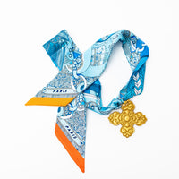 Blue Scarf with Andrea Cross
