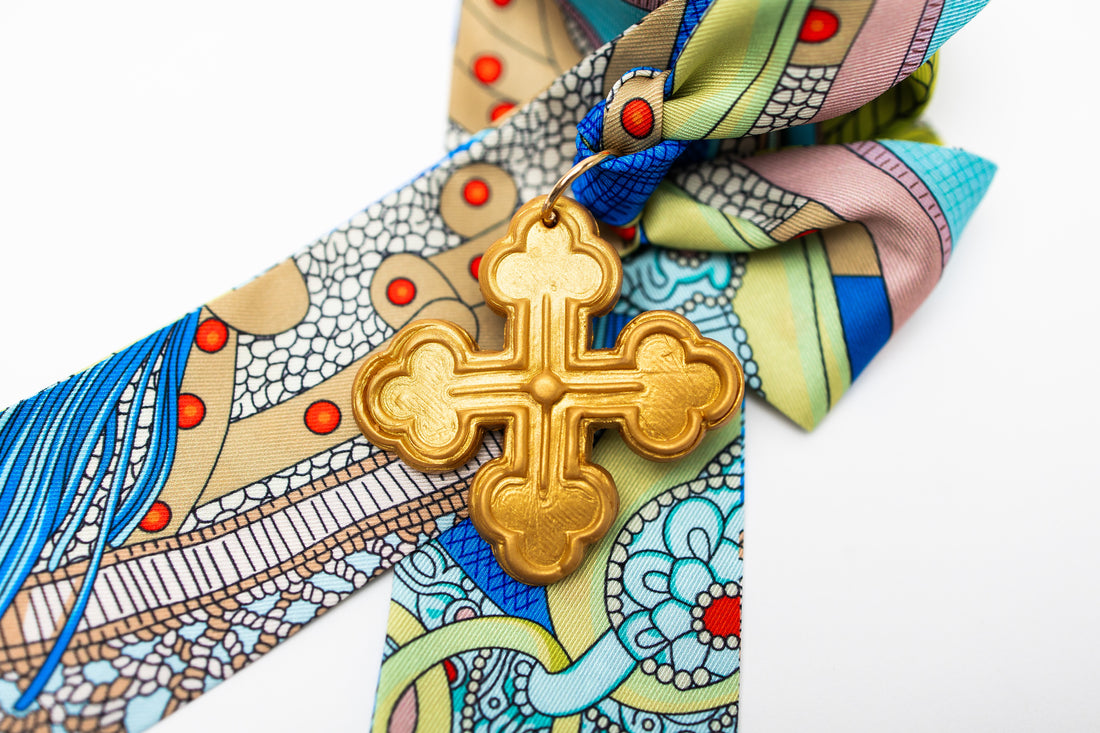 Multicolored Scarf with Megan Cross