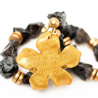 Smokey Quartz with Camellia Blossom Necklace