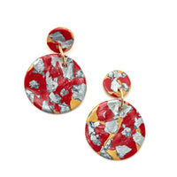 Crimson & Silver Double Dangles