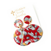 Crimson & Silver Double Dangles