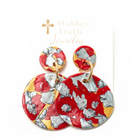 Crimson & Silver Double Dangles