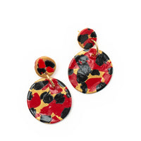 Garnet & Black Double Dangles