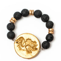 Black Lava with Gamecock Bracelet