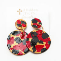 Garnet & Black Double Dangles