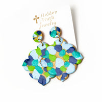Multi-blues Confetti Dangles