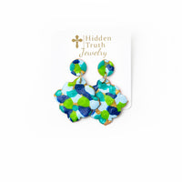 Multi-blues Confetti Dangles