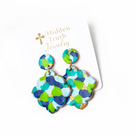 Multi-blues Confetti Dangles