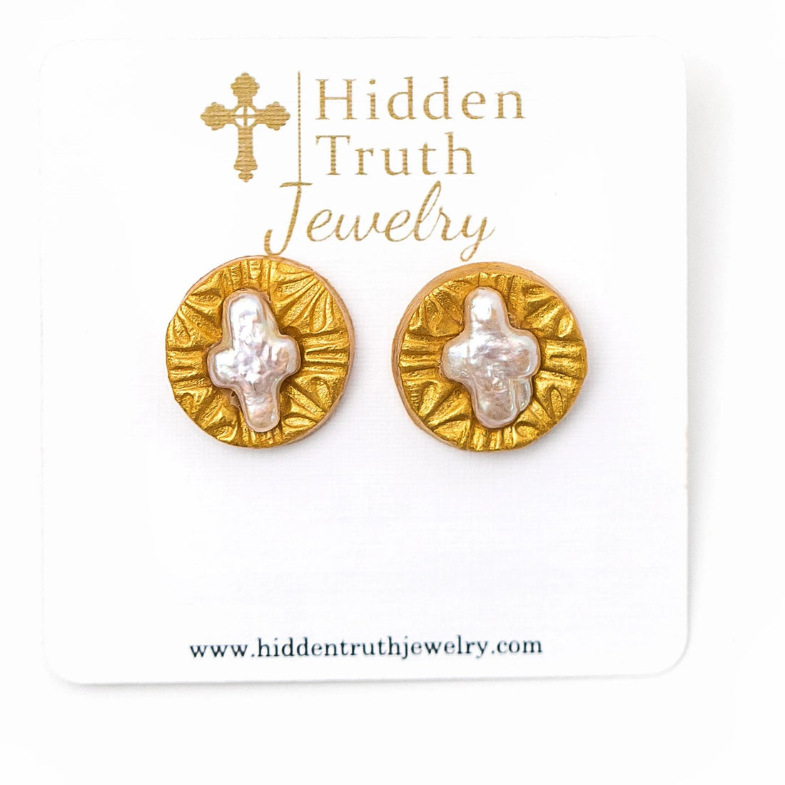 Mother of Pearl Cross Studs