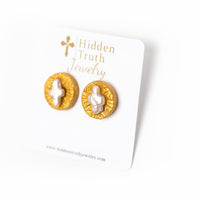 Mother of Pearl Cross Studs