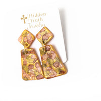 Gold, Rose Gold, Bronze & Opal Double Dangles