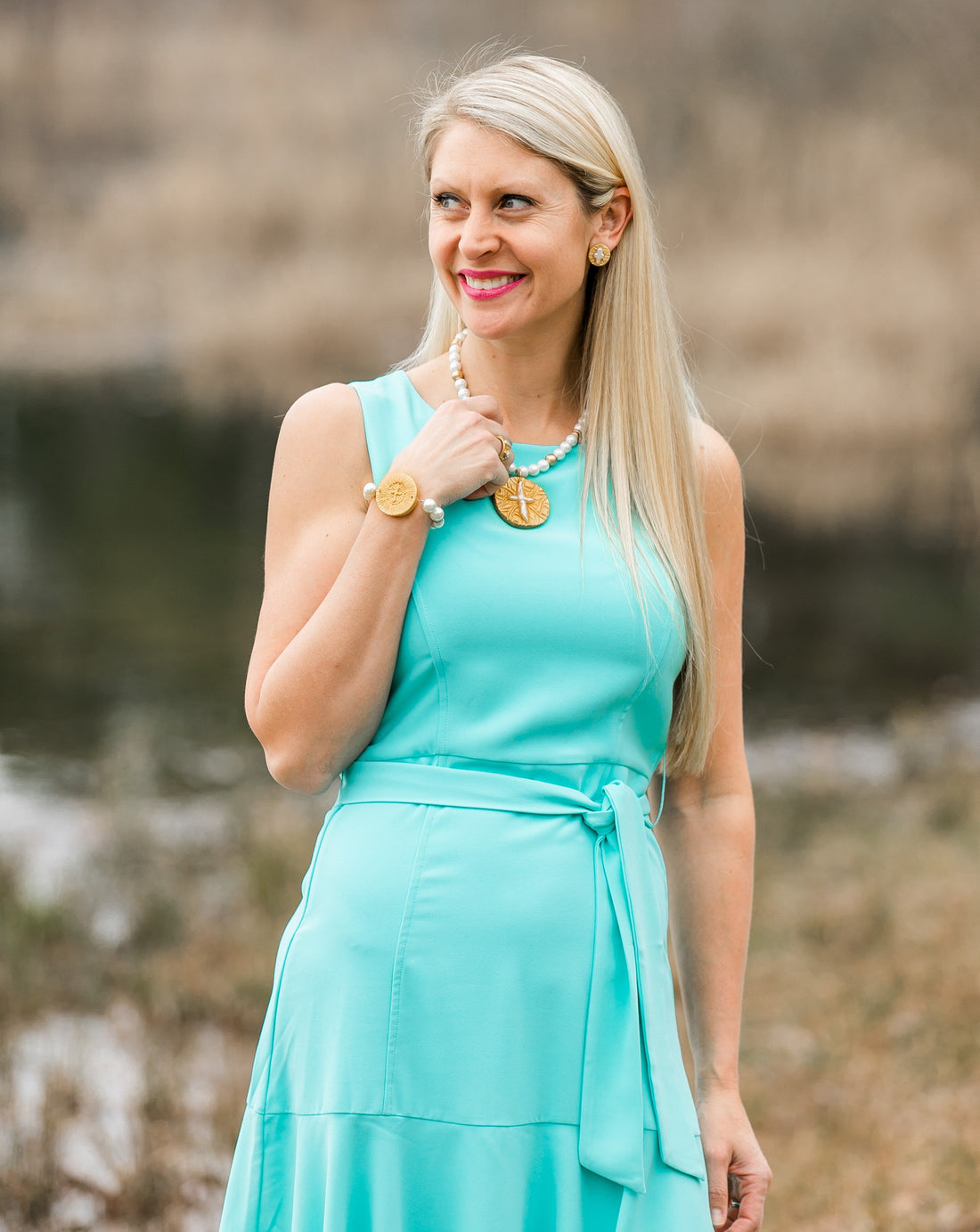 Pearl with Victory Cross Bracelet