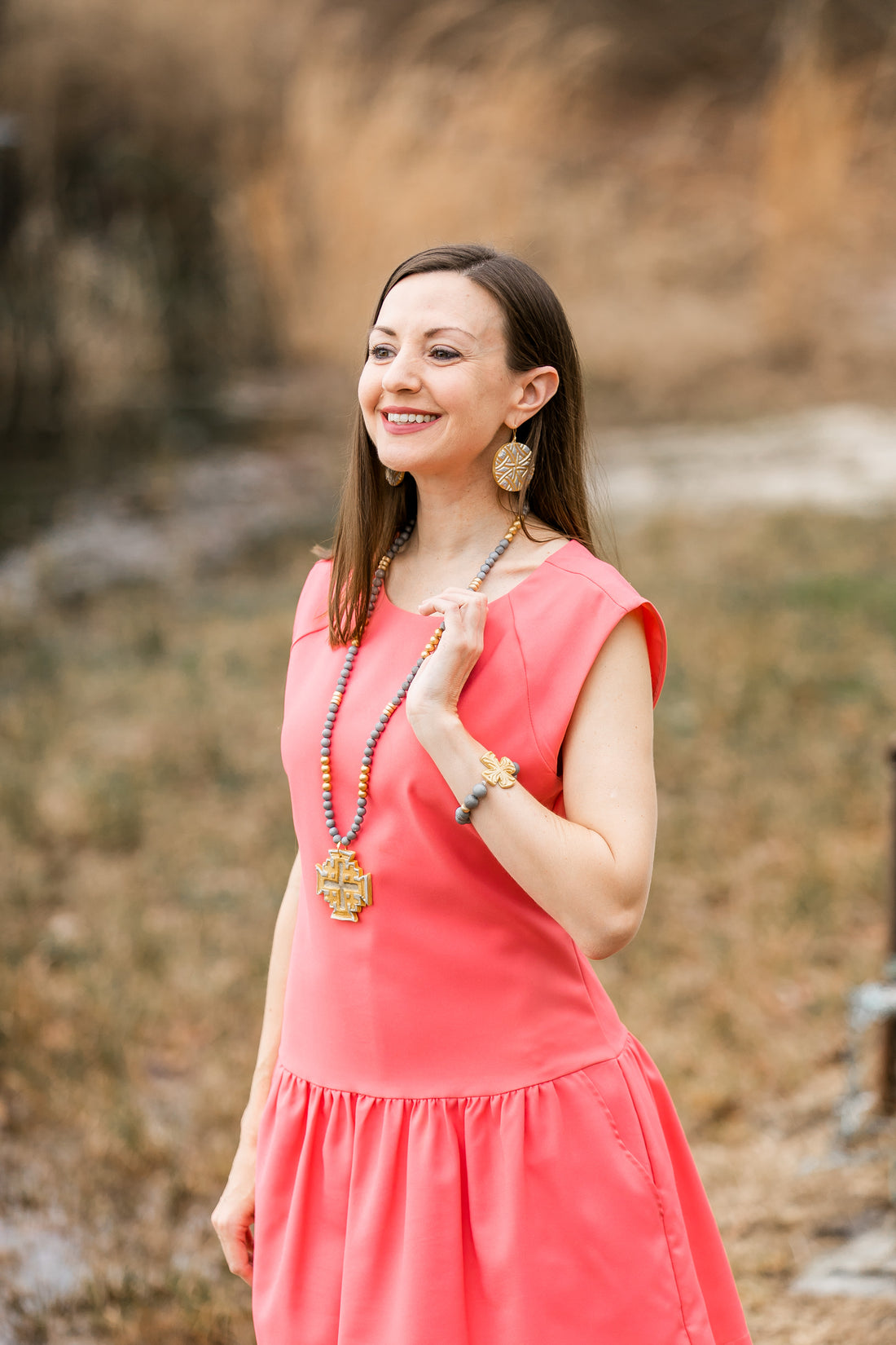 Silver Druzy Agate with Friendship Cross